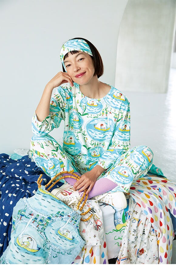 ワコール ツモリチサト スリープ 30周年 冒険の旅 スワンボート パジャマ 長袖 上下セット ルームウェア 綿100％ Wacoal tsumori chisato SLEEP
