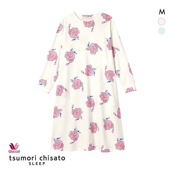 ワコール Wacoal ツモリチサト tsumori chisato SLEEP パリへの旅 パジャマ ワンピース バラ柄 長袖 ルームウェア ネグリジェ