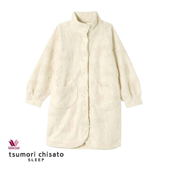 ワコール ツモリチサト スリープ ねこ ボア 羽織 ローブ ジャガード もこもこ Wacoal tsumori chisato SLEEP