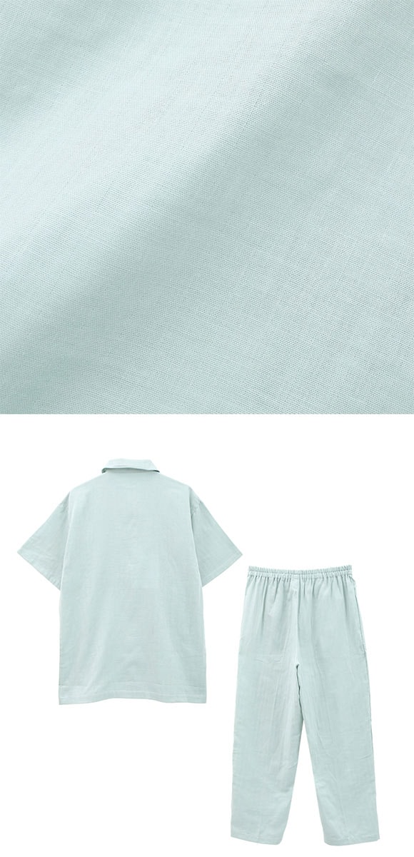 ワコール Wacoal 睡眠科学 シャツパジャマ 上下セット レディース 5分袖 半袖 前開き 2重ガーゼ 綿100％
