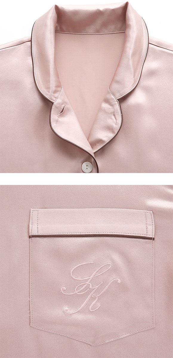 ワコール Wacoal 睡眠科学 レディース シルクサテン シャツパジャマ 長袖 上下セット シルク100％ 絹 LL