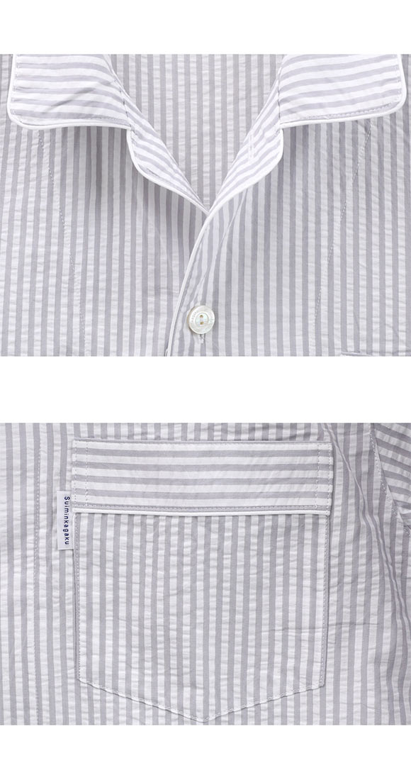 ワコール Wacoal 睡眠科学 メンズ ストライプ シャツパジャマ 綿100％ ルームウェア パジャマ 上下セット 長袖