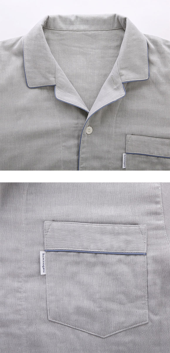 ワコール 睡眠科学 メンズ 三重ガーゼ シャツパジャマ 長袖 上下セット 綿100％ ふんわりやわらか Wacoal