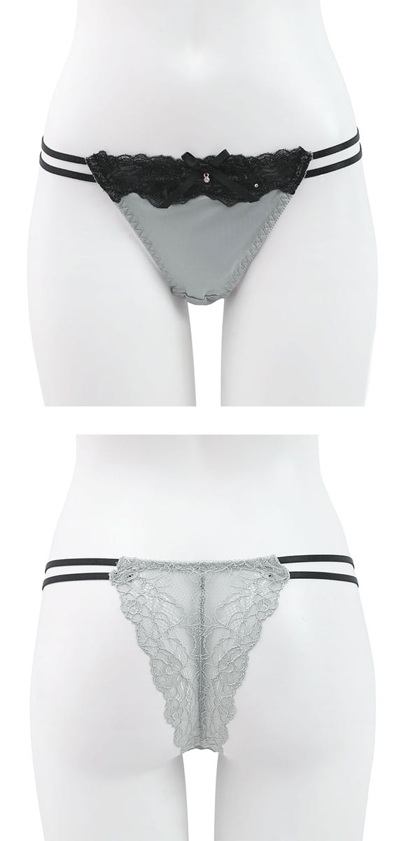 ココランジェ クラシカルサテン Tバック ショーツ バックレース 単品 COCO Linge