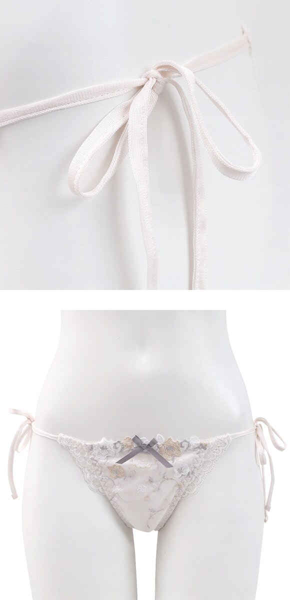 ココランジェ ガルデンブルーメ サイドリボン バックレース 総レース  Tバック ショーツ COCO Linge