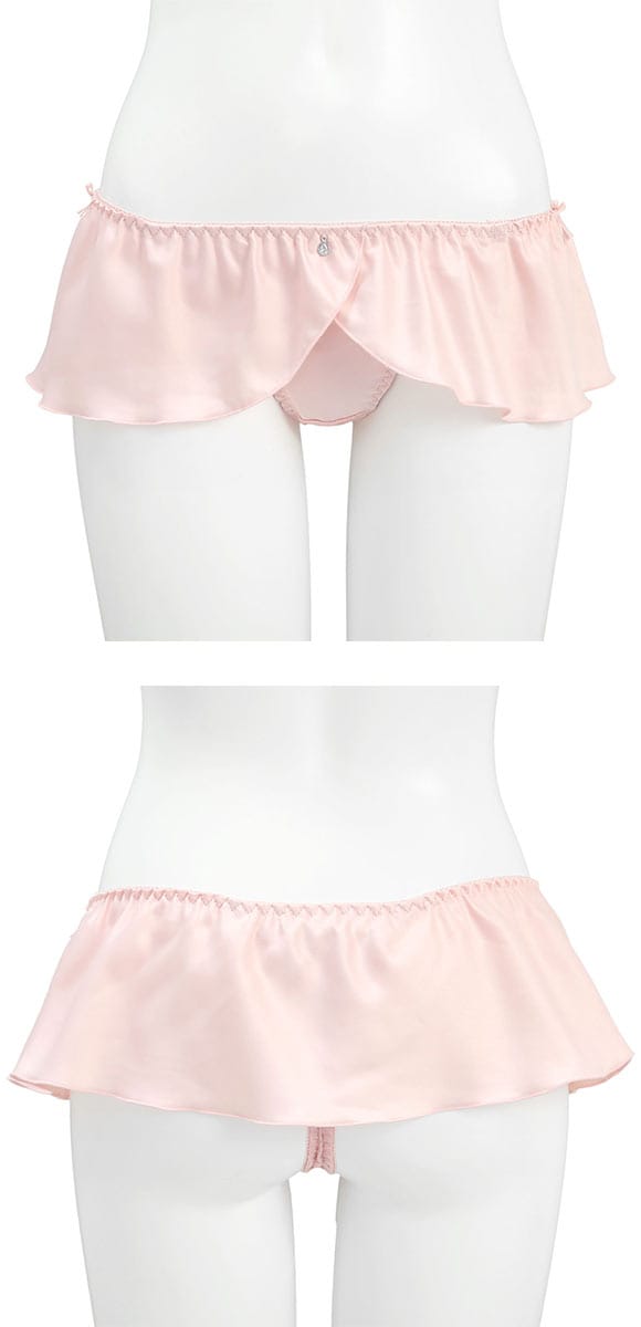 ココランジェ サテンローズアップリケ Tバック ショーツ フレア スカート 単品 COCO Linge