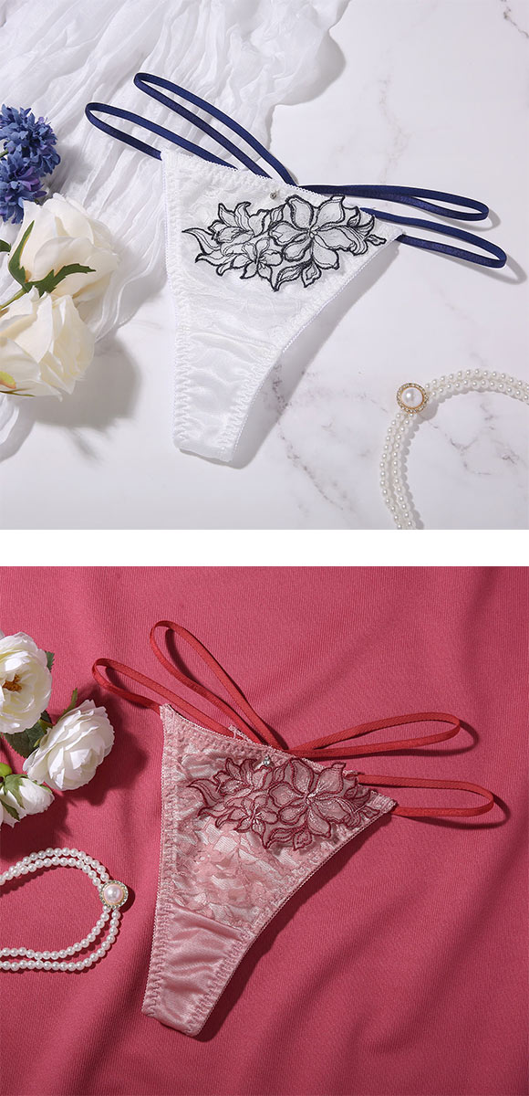 ココランジェ レーシーフラワーコード ショーツ Tバック ストリング 単品　COCO Linge