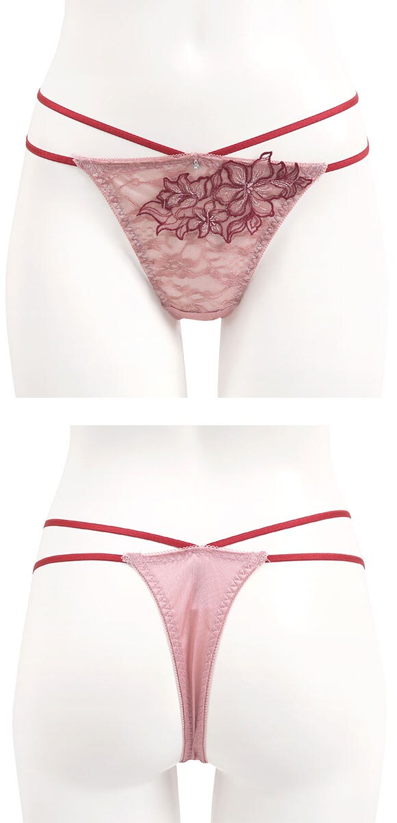 ココランジェ レーシーフラワーコード ショーツ Tバック ストリング 単品　COCO Linge