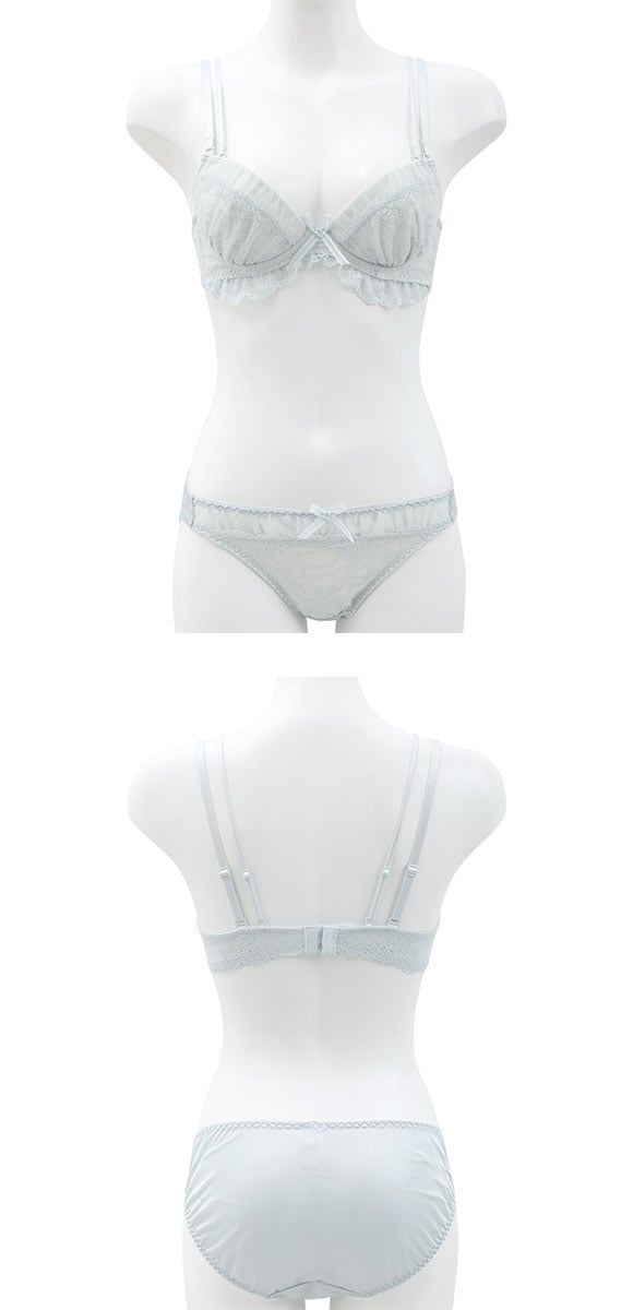 ココランジェ スモーキーフリルレース ブラジャー ショーツ セット レース COCO Linge