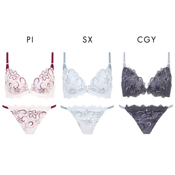 ココランジェ フローティングフラワーシャイン ブラジャー ショーツ セット ストリング COCO Linge