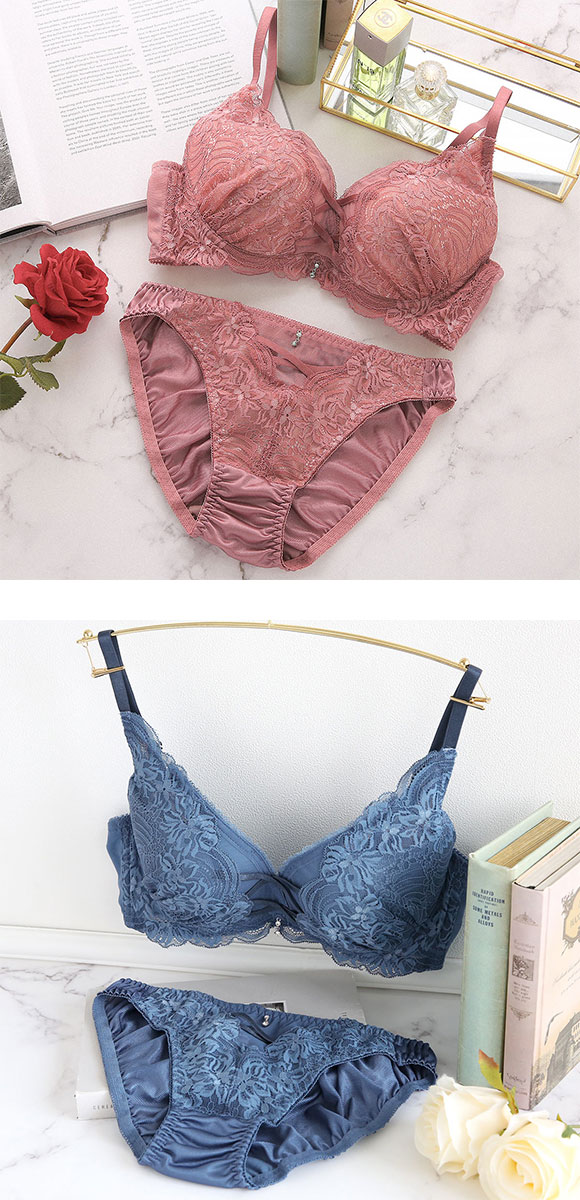 ココランジェ グラマラスコード カシュクール ブラジャー ショーツ セット モールド 脇高 脇肉 レース 谷間 COCO Linge 大きいサイズ