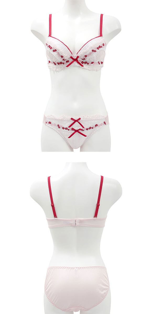 ココランジェ プティフラワーリボン ブラジャー ショーツ セット COCO Linge 大きいサイズ