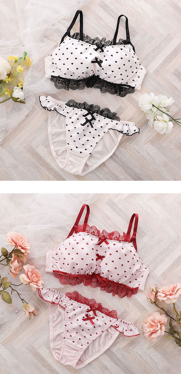 ココランジェ チャーミーハートドット ブラジャー ショーツ セット COCO Linge 大きいサイズ