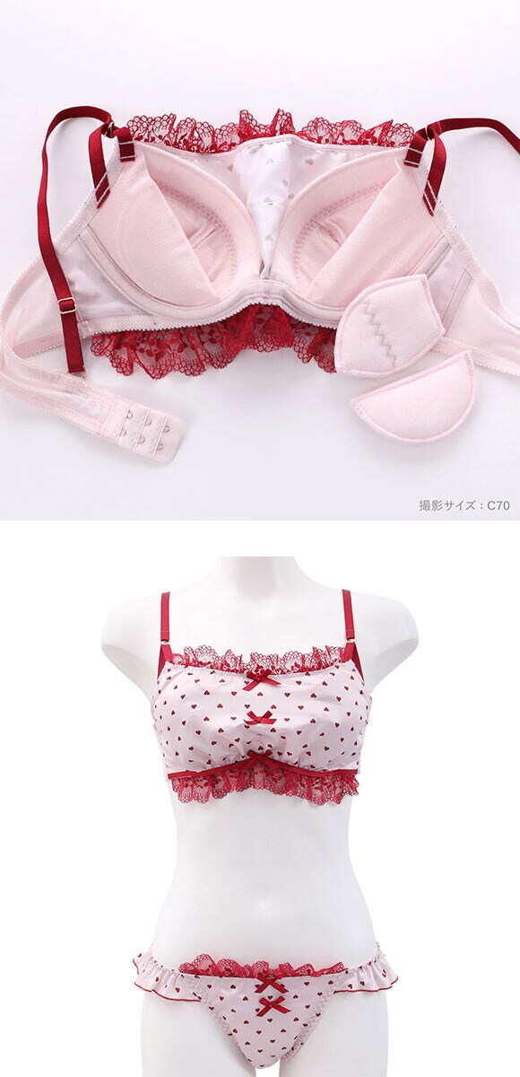 ココランジェ チャーミーハートドット ブラジャー ショーツ セット COCO Linge 大きいサイズ