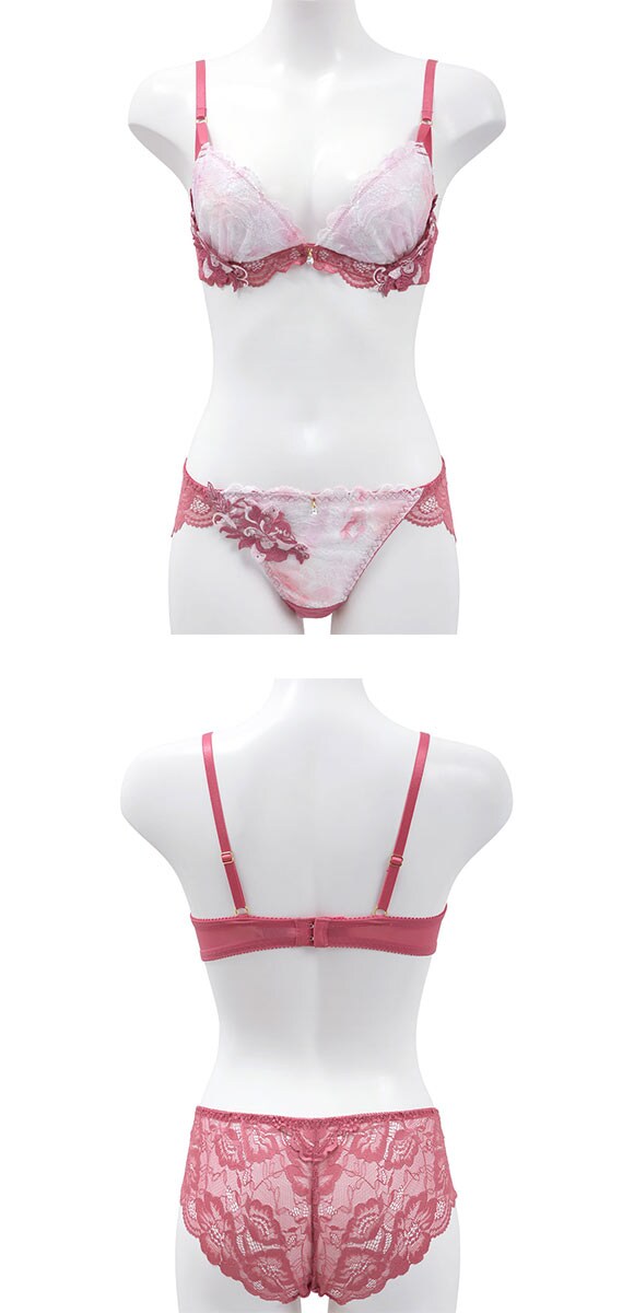 セントオードリーティアラ ドーリーフラワーモチーフ ブラジャー ショーツ セット 総レース バックレース 大きいサイズ