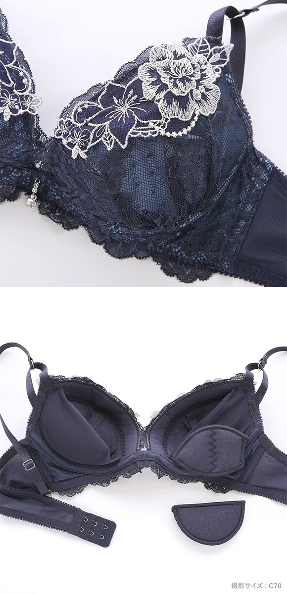 セントオードリー ティアラ シークレットトゥインクルフラワー 3/4カップ ブラショーツセット ABCDEF バックレース St.Audrey tiara