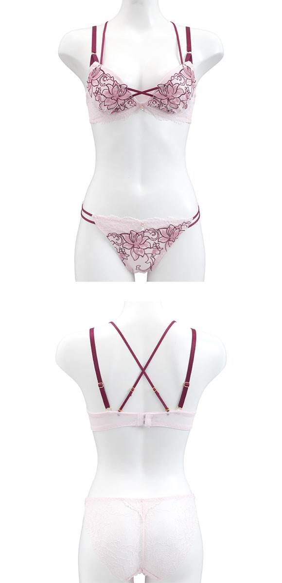 セントオードリー ティアラ グラマラスフラワーコード 3/4カップ ブラジャー ショーツ セット ABCDEF バックレース St.Audrey tiara