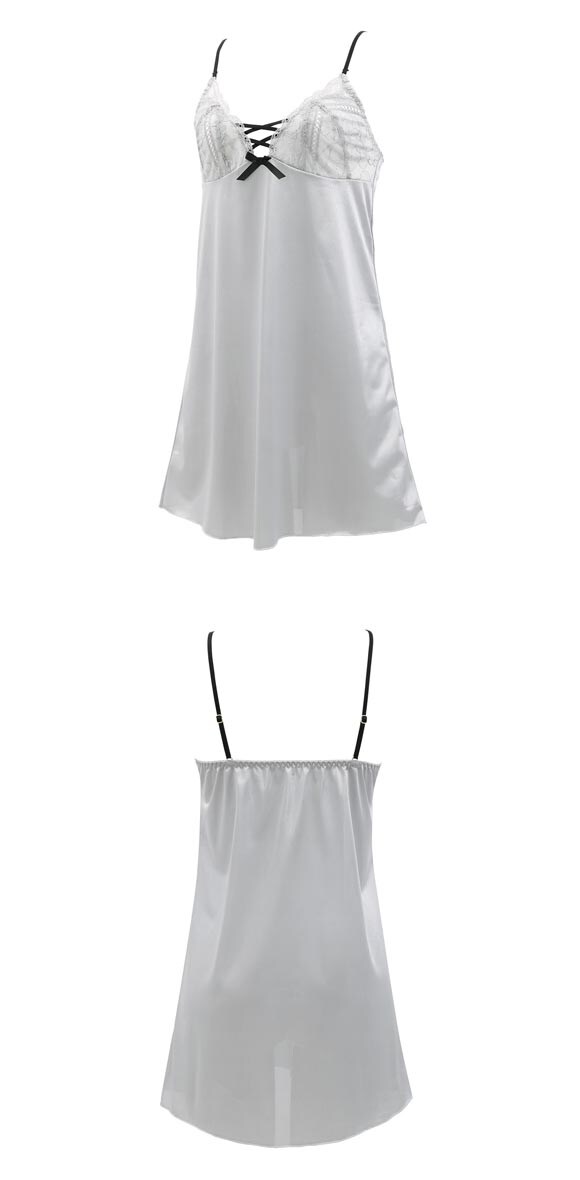 ココランジェ スモーキーレースアップ ランジェリー スリップ 75cm丈 COCO Linge