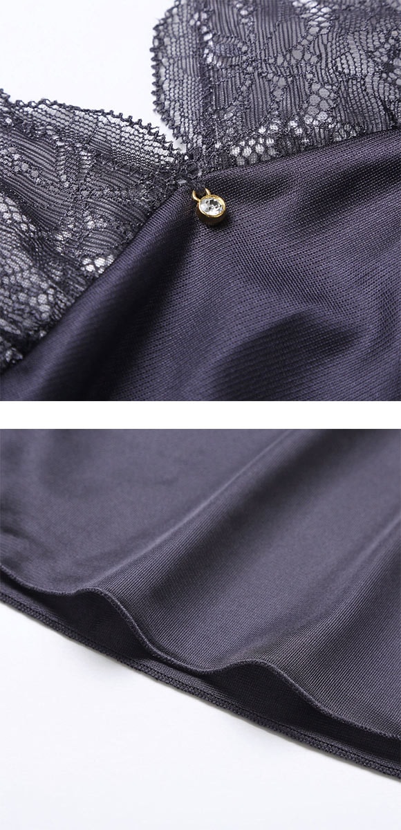 ココランジェ エレガントレーシーモチーフ 75cm スリップ ランジェリー COCO Linge