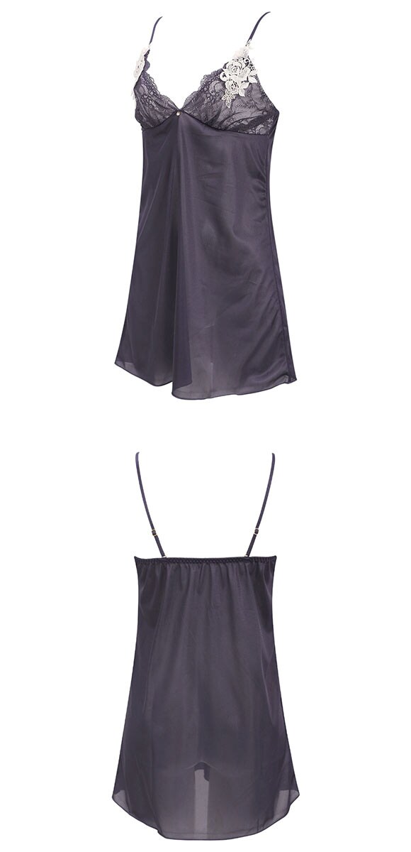 ココランジェ エレガントレーシーモチーフ 75cm スリップ ランジェリー COCO Linge