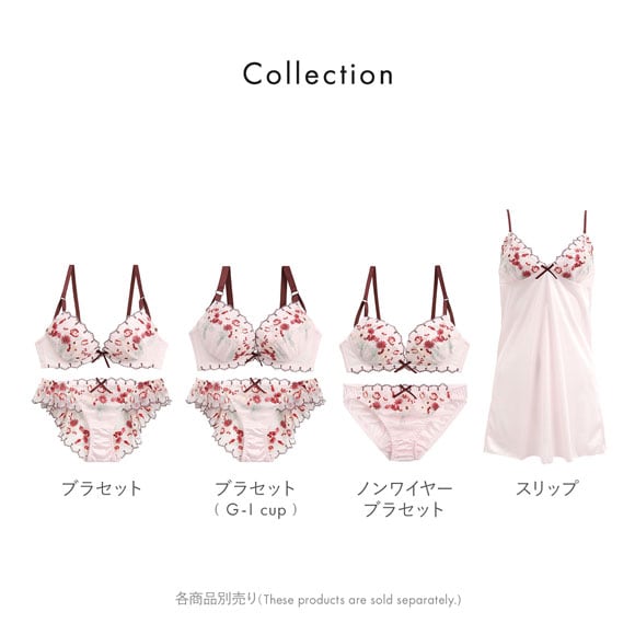 ココランジェ レトロブーケ ノンワイヤー ブラジャー ショーツ セット COCO Linge