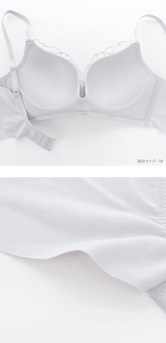 ココランジェ ふわふわカップ ノンワイヤー ブラジャー レースタイプ 脇高 モールドカップ COCO Linge