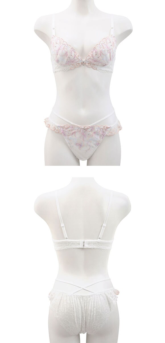 セントオードリー ティアラ ジュエルバタフライ SHIROHATO別注 ブラジャー ショーツ セット 谷間 バックレース ストリング St.Audrey tiara