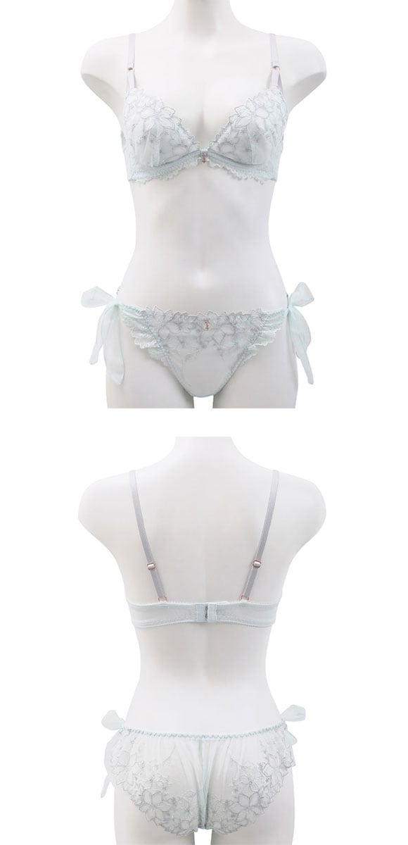 ココランジェ リバティーシャインフラワー ブラジャー ショーツ セット SHIROHATO別注 谷間 サイドリボン バックレース COCO Linge 大きいサイズ