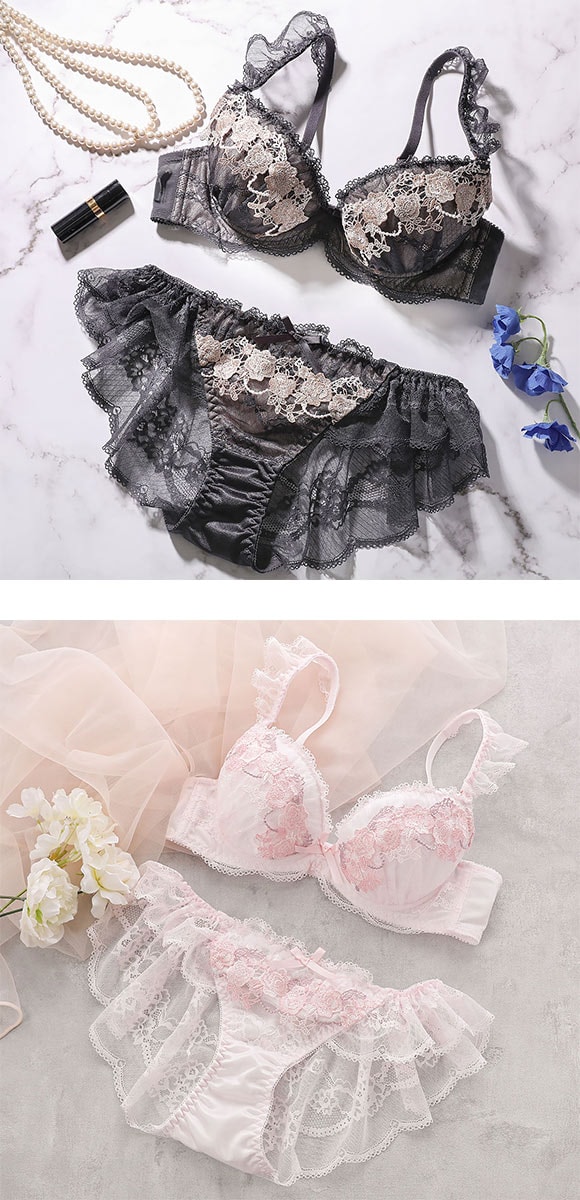 ココランジェ ロイヤルローズドレス ブラジャー ショーツ セット SHIROHATO別注 谷間 バックレース COCO Linge 大きいサイズ