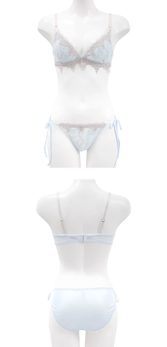 ココランジェ エレガントジュエル ブラジャー ショーツ セット SHIROHATO別注 谷間 サイドリボン バックレース COCO Linge