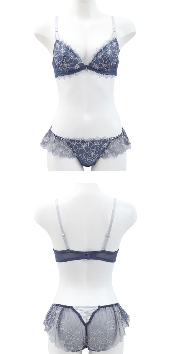 ココランジェ エクランフルール ブラジャー フレア ショーツ セット SHIROHATO 別注 COCO Linge 大きいサイズ