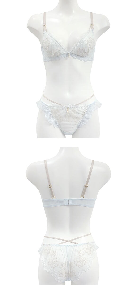 ココランジェ クラリティパール ブラジャー ショーツ セット SHIROHATO別注 谷間 バックレース ストリング COCO Linge