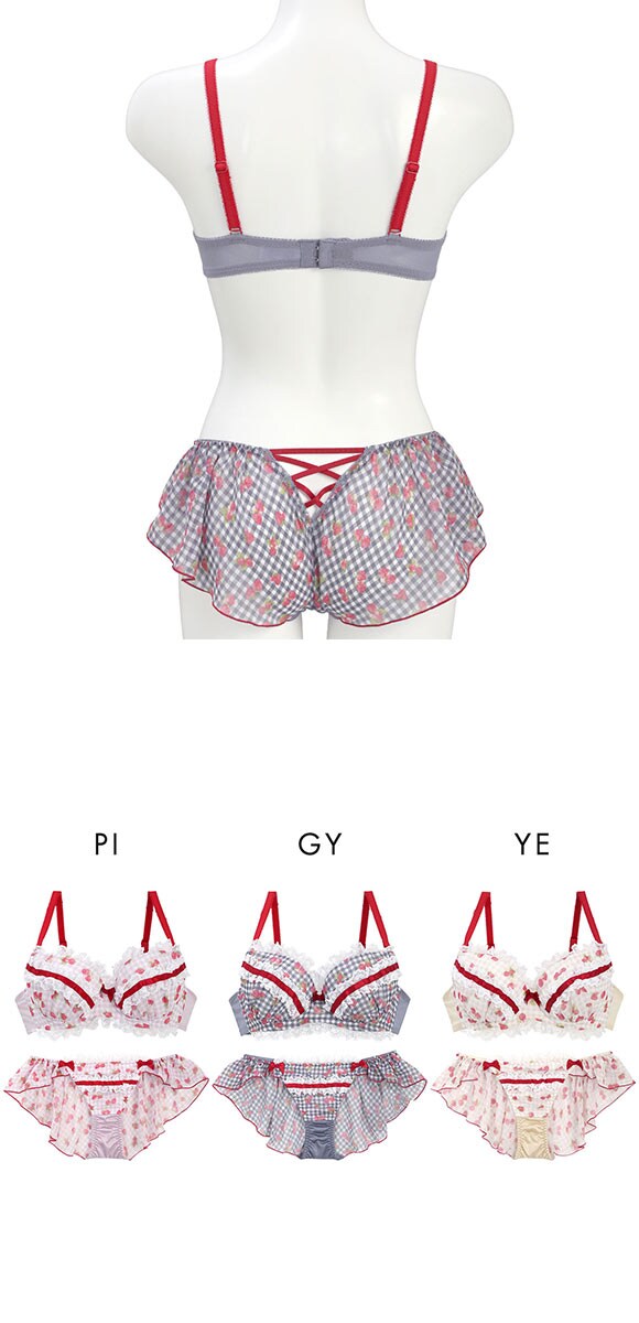 ココランジェ ガーリースウィートストロベリー ブラジャー フレア ショーツ セット SHIROHATO別注 COCO Linge