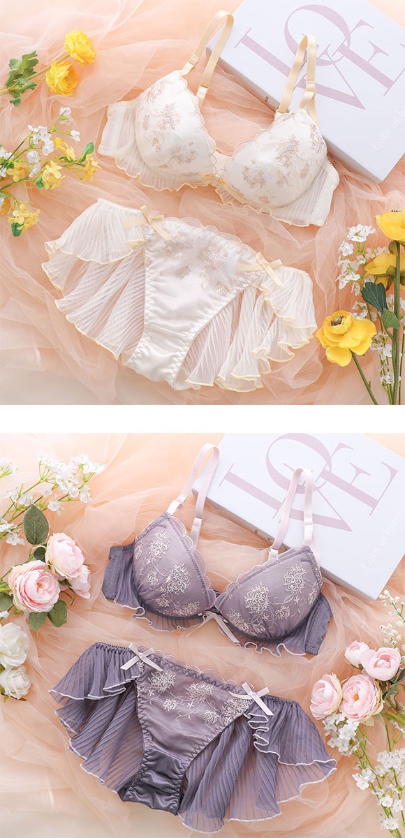 ココランジェ ガーデンアーチブーケ ブラジャー フレア ショーツ セット SHIROHATO 別注 COCO Linge