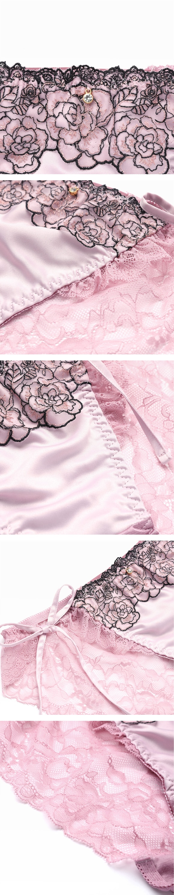 ココランジェ ロージーラメフローラ ブラジャー ショーツ セット SHIROHATO別注 谷間 紐パン バックレース COCO Linge