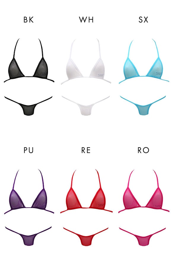 レディース マイクロブラ PLAY Powernet Super micro bikini set Tバック ブラセット M Ladys セクシー下着