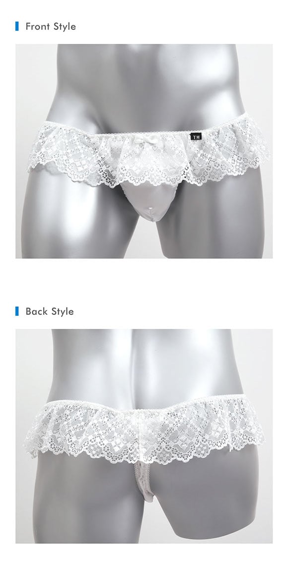 ティーエム コレクション TM collection サテンレースフリル CUTE Tバック M サテン ビキニ メンズ