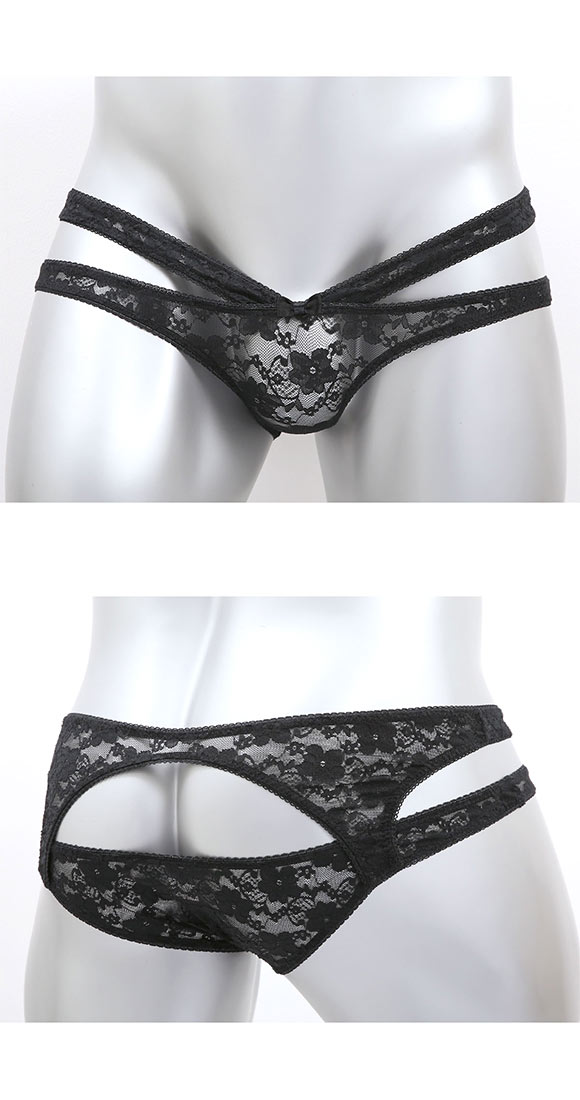 ユニセックス PLAY LACE OPEN HIPショーツ ビキニ ジェンダーレス ユニセックス 男女兼用 TM