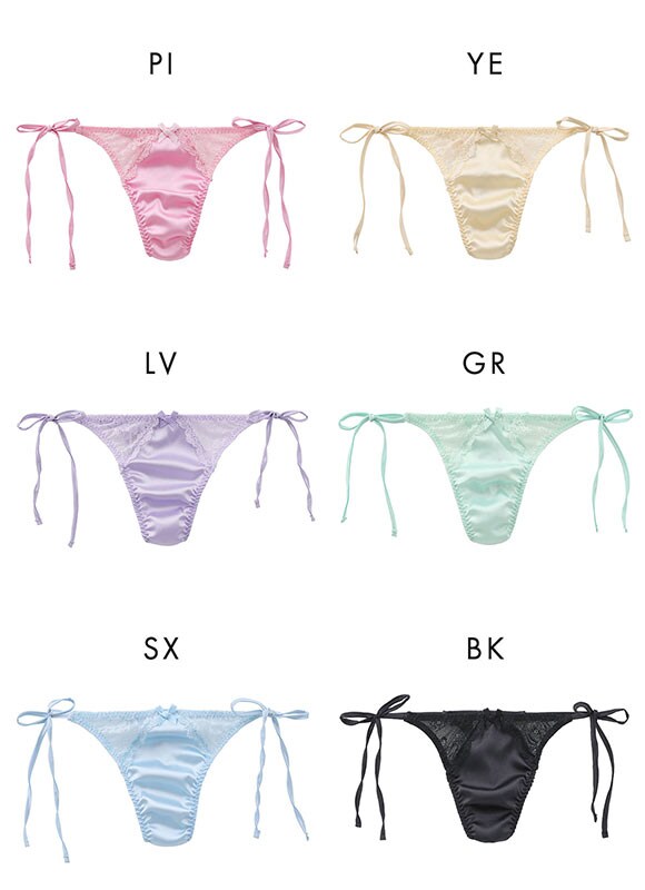 ユニセックス Satin x Lace cute TB Tバック ショーツ ジェンダーレス 男女兼用 TM uniSeX