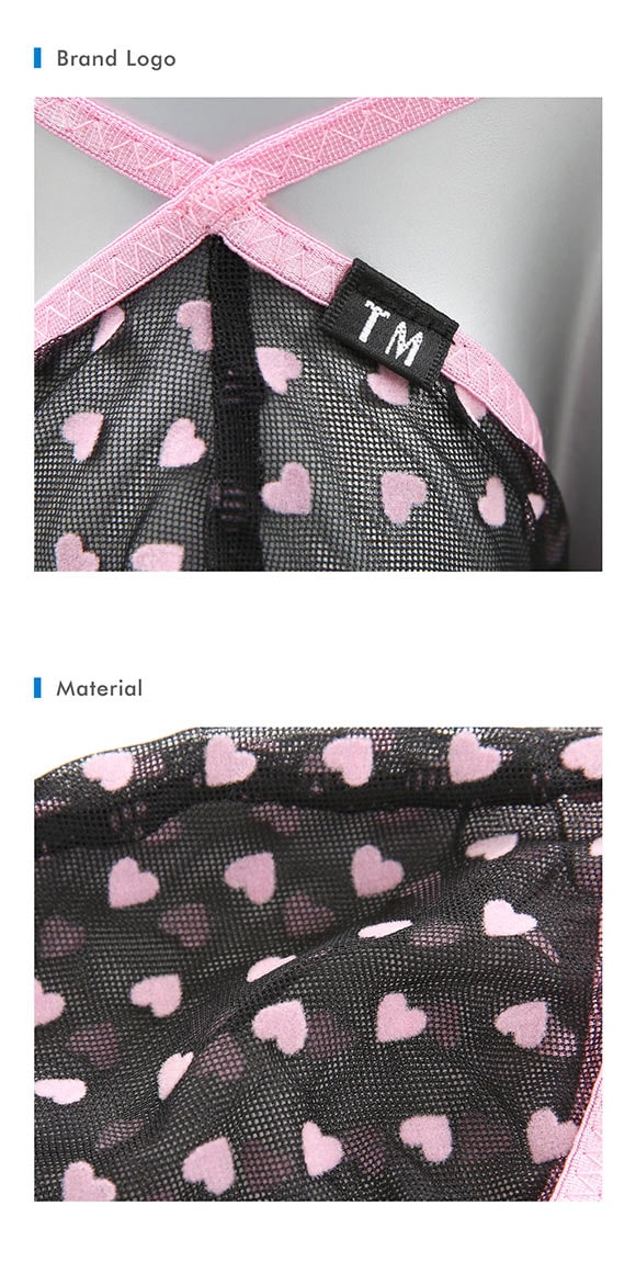 ティーエム コレクション ハート柄パワーネット フロントポーチ Gストリング M メンズ Tバック G-STRING ビキ二 TM collection