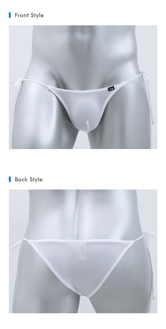 ティーエム コレクション T2M2 サイドリボン ハーフバック ML 透け メンズ ビキニ ブリーフ セクシー 前閉じ TM collection
