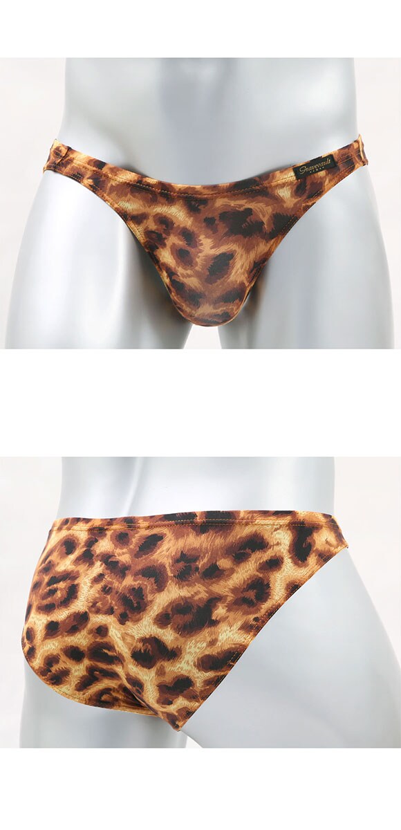 グレイブボールト LEOPARD ビキニ ブリーフ フルバック ML メンズ 前閉じ 日本製 Gravevault 国産