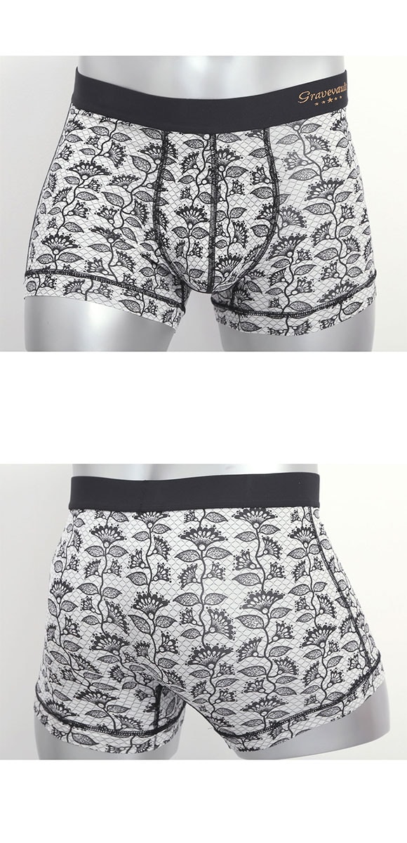 グレイブボールト BARBED FLOWER ショート ボクサーパンツ メンズ Gravevault 前とじ XL XXL 3052602 日本製