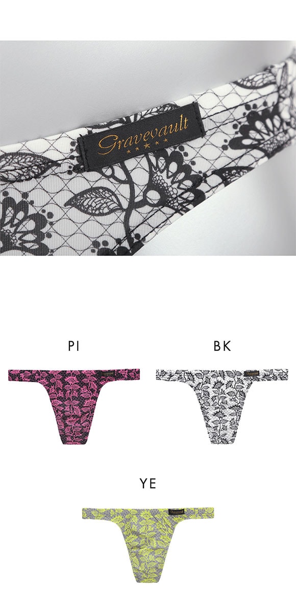 グレイブボールト BARBED FLOWER Tバック ビキニ ML メンズ Gravevault 前とじ 3052606 日本製