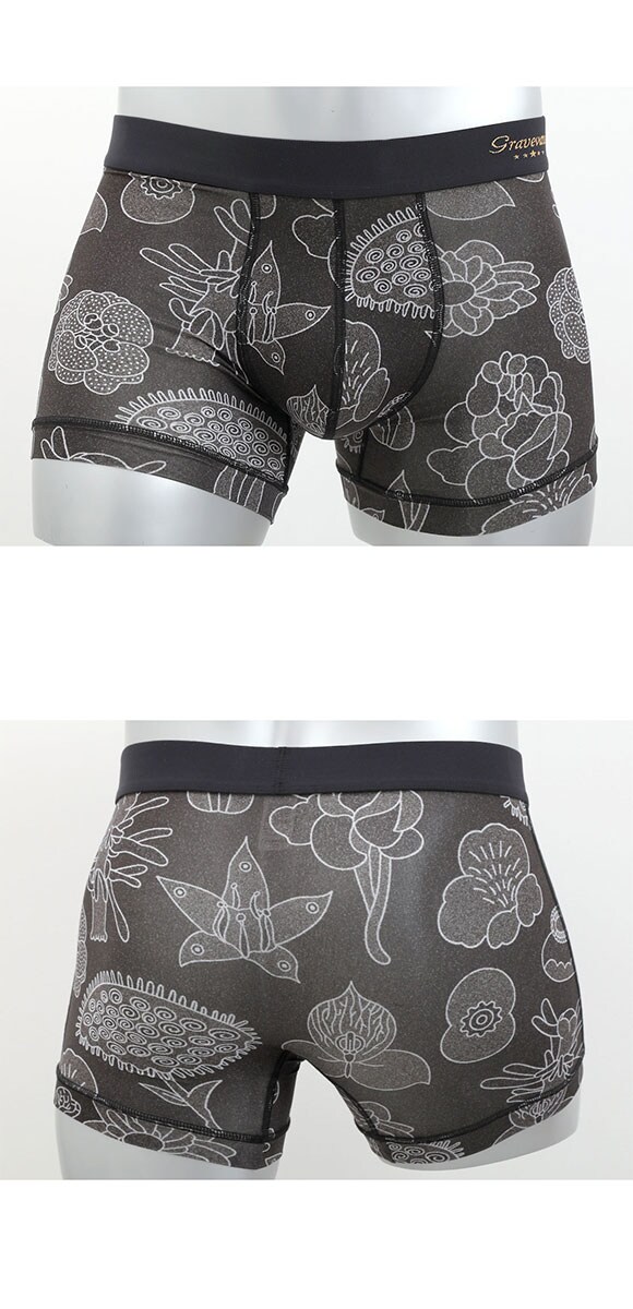 グレイブボールト EMBRO FLOWER ショート ボクサーパンツ メンズ Gravevault 前とじ XL XXL 3052612 ビッグサイズ 日本製
