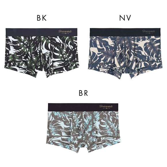 グレイブボールト monstera leaf ローライズ ボクサーパンツ メンズ 前とじ S M L Gravevault