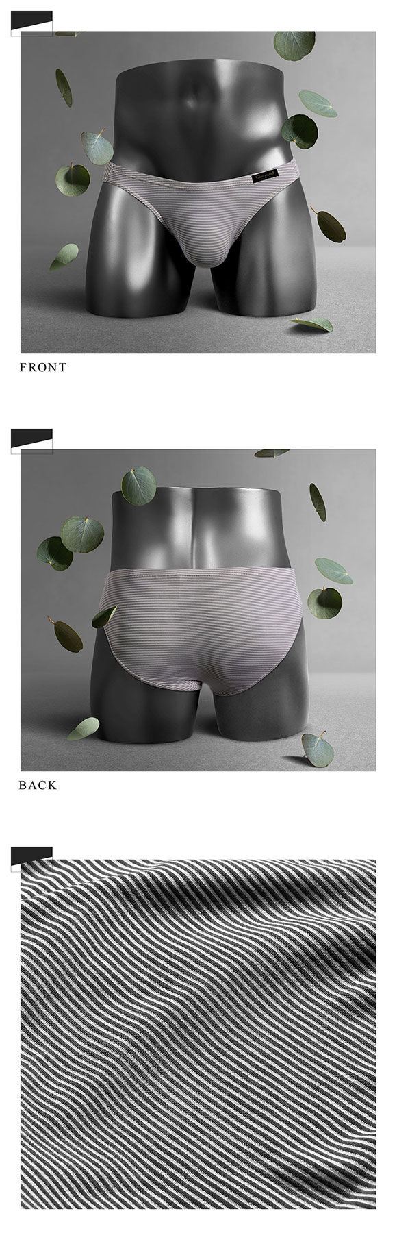 グレイブボールトGravevault × SHIROHATO 別注 naturale bande フルバック ビキニ ブリーフ メンズ M L 天然素材