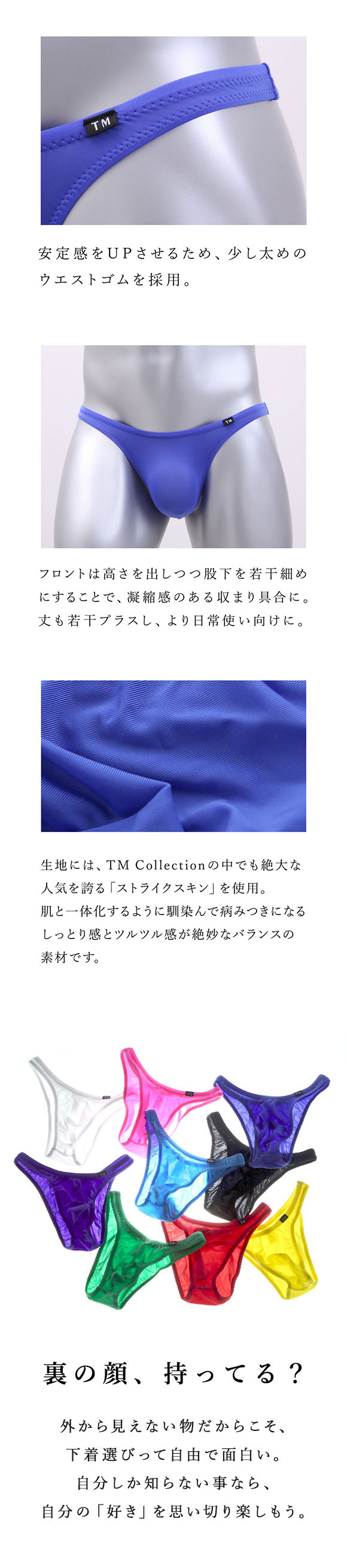 ティーエム コレクション TM collection × SHIROHATO コラボ STRIKESKIN ビキニ ブリーフ フルバック もっこりスタイル M L LL