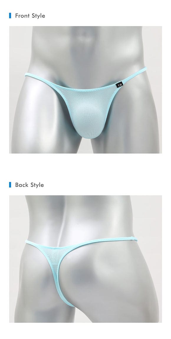 ティーエム コレクション Shinysmooth ハギ無しシャープ キャンディカラー Tバック M L XL 透け 前閉じ メンズ ビキニ セクシー