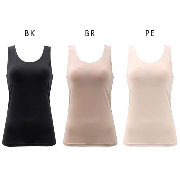 超冷感 －3.5℃感覚　ブラ内蔵 タンクトップ カップ付きインナー M L LL 接触冷感 ストレッチ ひんやり 熱中症対策 冷たい UV対策